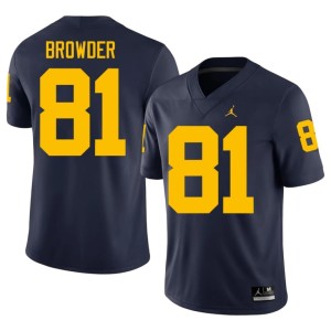 U-M Jamar Browder #81 Mens Navy College Football High School Jerseys 861332-537