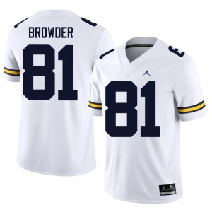University of Michigan Wolverines College Football #81 Jamar Browder White Replica Men Jerseys 948643-511