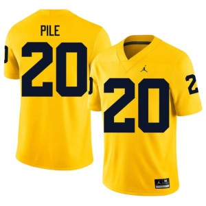 U of M College Football Jaylen Pile #20 Men's Maize 2026 Jersey 862699-210