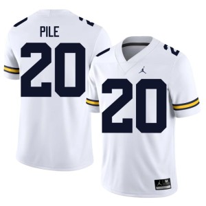 U of M White College Football Jaylen Pile Stitched #20 Men Jerseys 289924-172