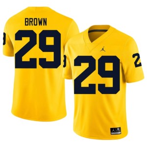 MICH Maize Mens Jonathan Brown University #29 College Football Jerseys 937452-420