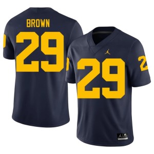 Michigan Embroidery Navy #29 College Football Jonathan Brown Men's Jersey 753202-911