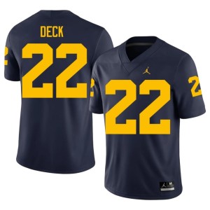 University of Michigan Mens Jordan Deck NCAA #22 College Football Navy Jersey 766473-380