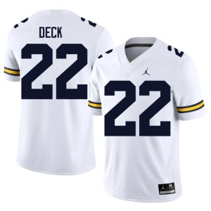 University of Michigan Wolverines White College Football Player Jordan Deck #22 Men Jersey 322986-664