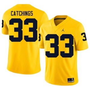 U of M Kaden Catchings #33 Mens Maize NCAA College Football Jersey 386688-391