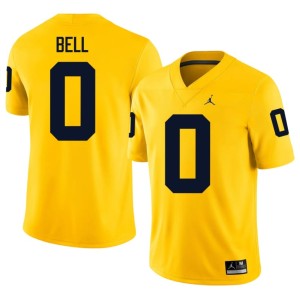 Michigan Wolverines Maize Alumni #0 Mens College Football Kendrick Bell Jersey 962224-713