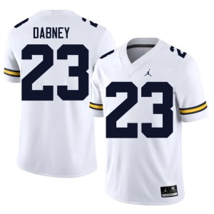 University of Michigan Wolverines White College Football Markel Dabney #23 Mens NCAA Jersey 549714-974