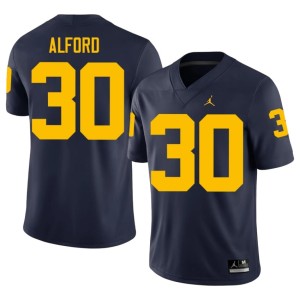 Michigan Max Alford #30 Official Navy Men College Football Jersey 698029-580
