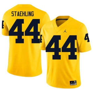 Michigan Wolverines High School Men #44 College Football Nathaniel Staehling Maize Jerseys 644930-449
