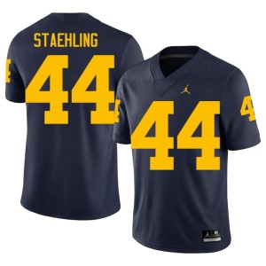 U-M #44 Men Nathaniel Staehling NCAA College Football Navy Jerseys 729570-545