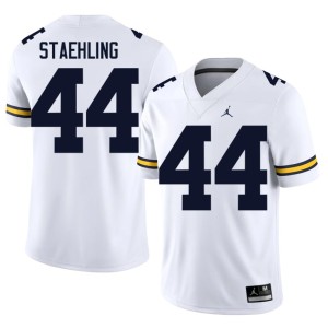 University of Michigan Official White Nathaniel Staehling College Football #44 Men Jerseys 396048-148
