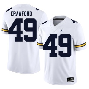 University of Michigan Wolverines College Football White Limited Men's #49 Nico Crawford Jerseys 881972-609