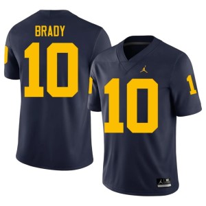 University of Michigan Tom Brady #10 Mens College Football Navy Official Jersey 808618-736