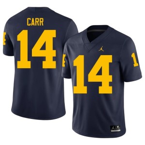MICH Alumni Tommy Carr Navy #14 Men College Football Jerseys 836226-401