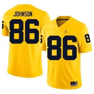 Michigan Travis Johnson Replica #86 College Football Maize Men's Jersey 448269-355