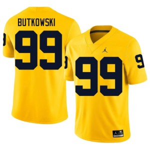 MICH #99 College Football Maize Official Mens Trey Butkowski Jerseys 750699-622