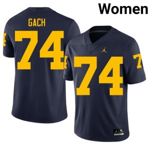 MICH Navy Avery Gach College Football #74 Women Stitched Jerseys 570552-385