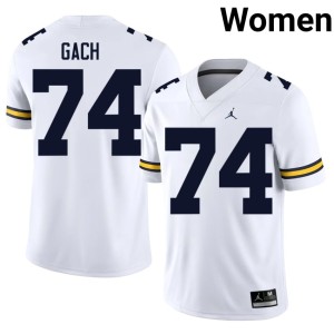 Michigan Wolverines White College Football High School Avery Gach Women's #74 Jersey 947468-553
