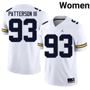 Michigan College Football White Replica Women's Benny Patterson III #93 Jerseys 515888-891