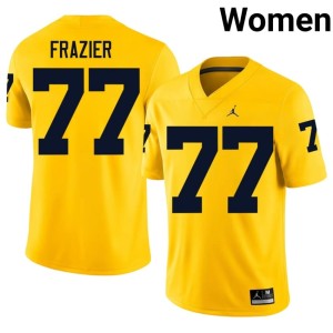 U-M College Football Blake Frazier Official #77 Maize Women Jerseys 523063-834