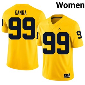 U-M Maize Women's #99 College Football NCAA Bobby Kanka Jerseys 870022-732