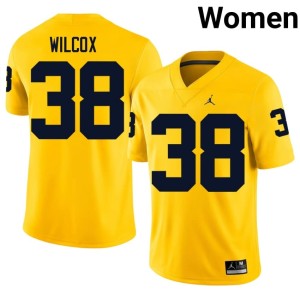 Michigan Women NCAA Bryce Wilcox College Football Maize #38 Jersey 201230-861