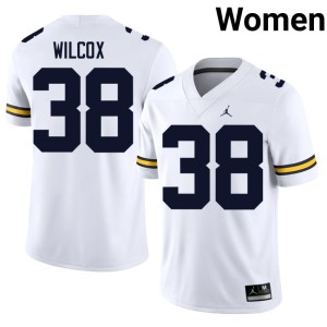 Michigan Wolverines College Football #38 2026 White Women Bryce Wilcox Jerseys 297733-927