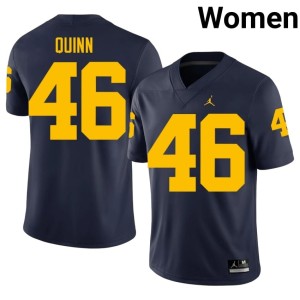 Michigan High School Women Crandall Quinn Navy College Football #46 Jerseys 431694-406