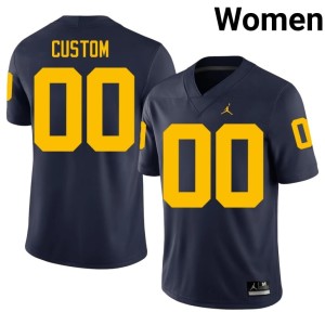 MICH Navy Womens College Football Custom #00 Player Jerseys 125704-340