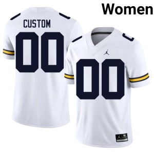 Michigan Women's Custom Alumni White College Football #00 Jerseys 466852-401