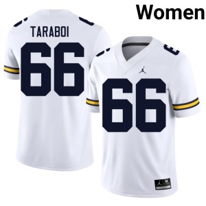University of Michigan Dan Taraboi Embroidery Women #66 College Football White Jerseys 354132-511