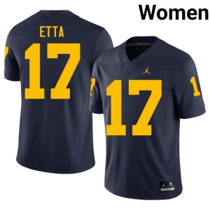 University of Michigan #17 Women 2026-27 College Football Enow Etta Navy Jersey 873695-907