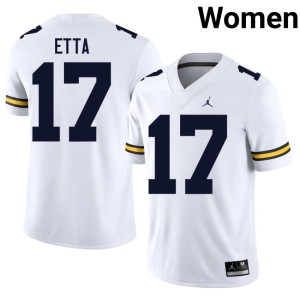 University of Michigan Enow Etta White NCAA #17 College Football Women Jerseys 925179-940