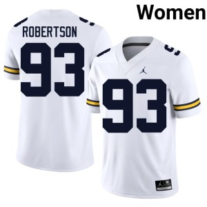 Michigan College Football Hunter Robertson #93 Women's 2026 White Jerseys 246579-519