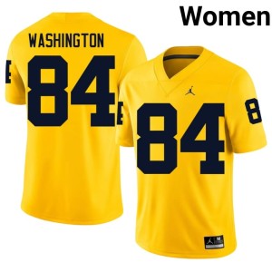U of M Jacob Washington 2026 Womens #84 College Football Maize Jerseys 675331-252