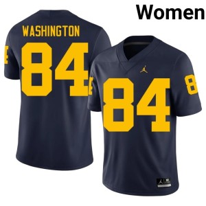 University of Michigan Wolverines Women #84 NCAA Navy College Football Jacob Washington Jersey 866262-724