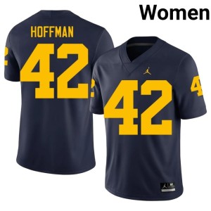 Wolverines College Football Replica Jalen Hoffman Navy Women's #42 Jerseys 259940-646