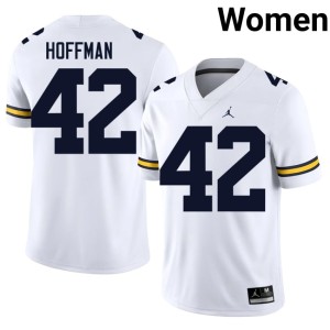 Michigan Wolverines #42 White Game Jalen Hoffman College Football Womens Jerseys 710962-235