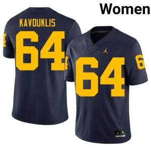 MICH #64 Navy 2026 College Football Women's James Kavouklis Jerseys 485978-687