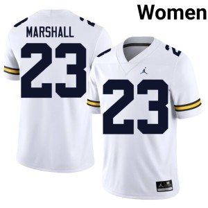 U-M 2026 #23 College Football Womens Jordan Marshall White Jerseys 250524-233