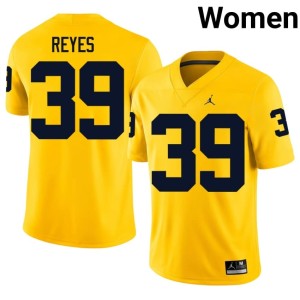 University of Michigan Wolverines Official Maize Women's Max Reyes College Football #39 Jerseys 143597-688