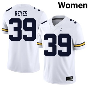 MICH College Football #39 Player Max Reyes Womens White Jersey 141170-502