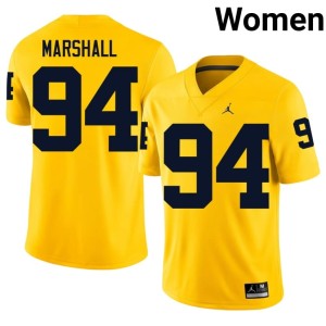 University of Michigan #94 Women Nate Marshall Maize 2026-27 College Football Jerseys 836844-499