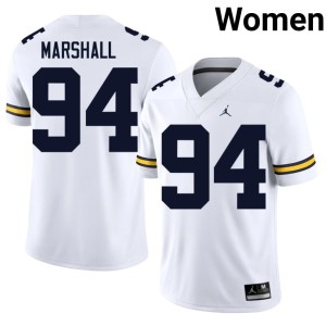 Michigan Game Womens College Football #94 Nate Marshall White Jersey 425311-859