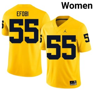 UMich Women Maize Nathan Efobi #55 2026 College Football Jerseys 272950-355