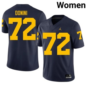 University of Michigan #72 College Football Peter Donini Women Navy 2026-27 Jersey 382261-500