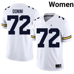 University of Michigan Womens Player White #72 Peter Donini College Football Jerseys 866241-930