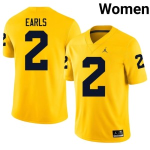 U of M Shamari Earls Women College Football #2 Maize University Jersey 447139-137