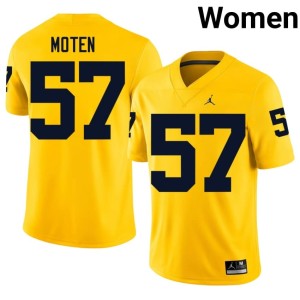 U of M College Football #57 Limited Women Travis Moten Maize Jersey 844020-455