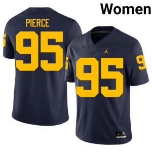 Michigan Trey Pierce Official #95 College Football Navy Womens Jersey 996857-919